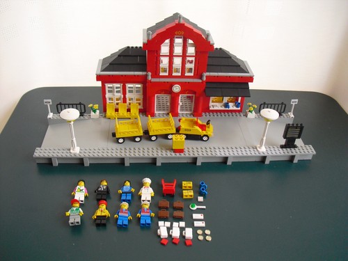 Lego 2150 bahnhof station - lego, rot