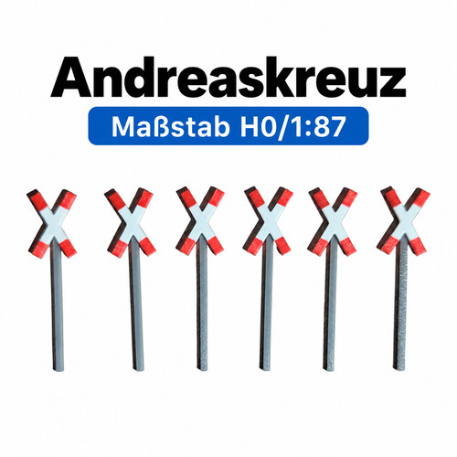 6x andreaskreuz - h0, 1:87