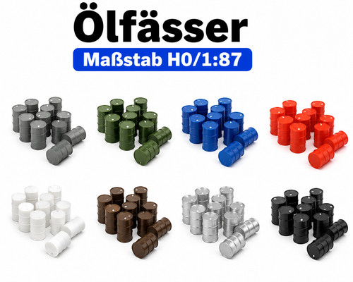 15x ölfässer fässer - 1:87, Ölfässer/fässer