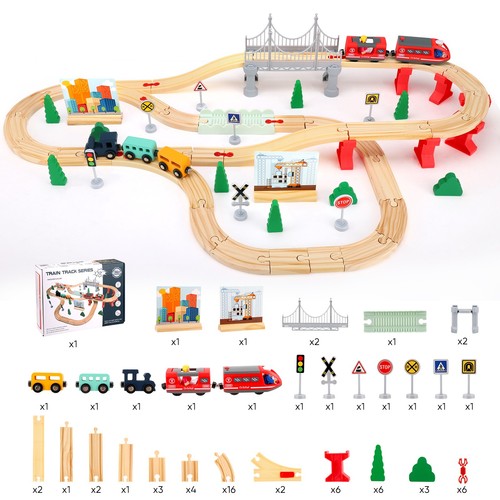 Pcs holz eisenbahn set - eisenbahn,